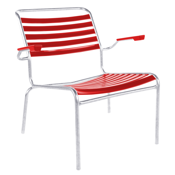 Details: Säntis slatted lounger with armrests