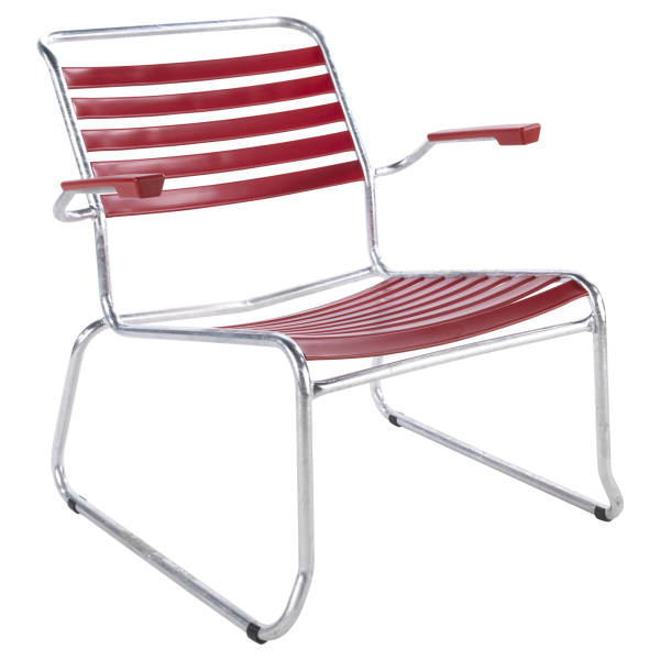 Details: Slatted skidchair-lounger Säntis with armrest