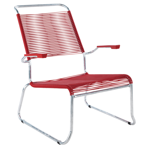 Details: Spaghetti-skidchair-lounger Säntis with armrest (high backrest)