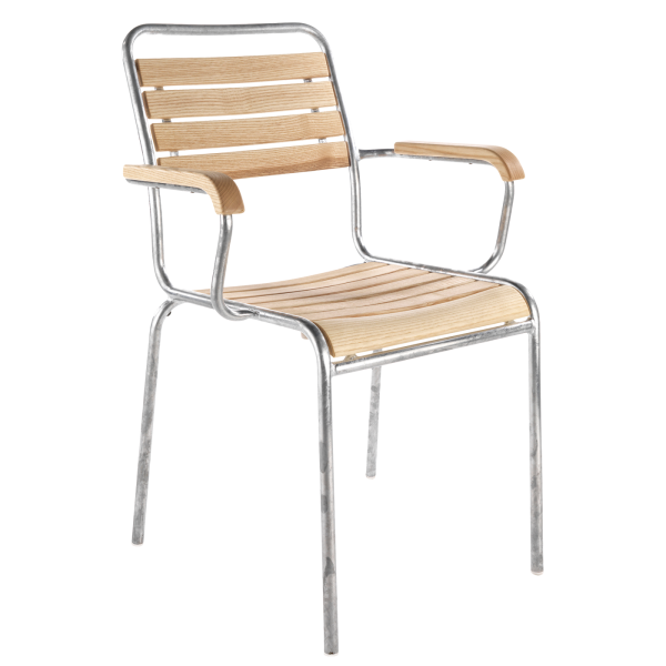 Details: Slatted chair Rigi with armrest